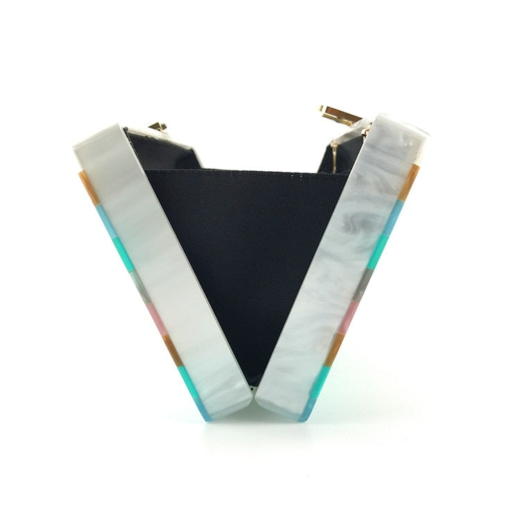 Luxury Aurora Striped Acrylic Clutch Bag Montipi