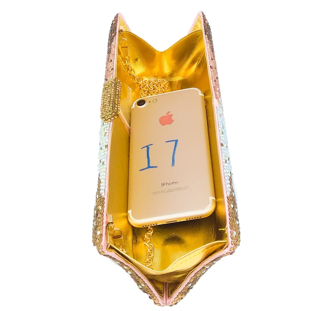 Luxury Crystal Gold Clutch Bag Montipi