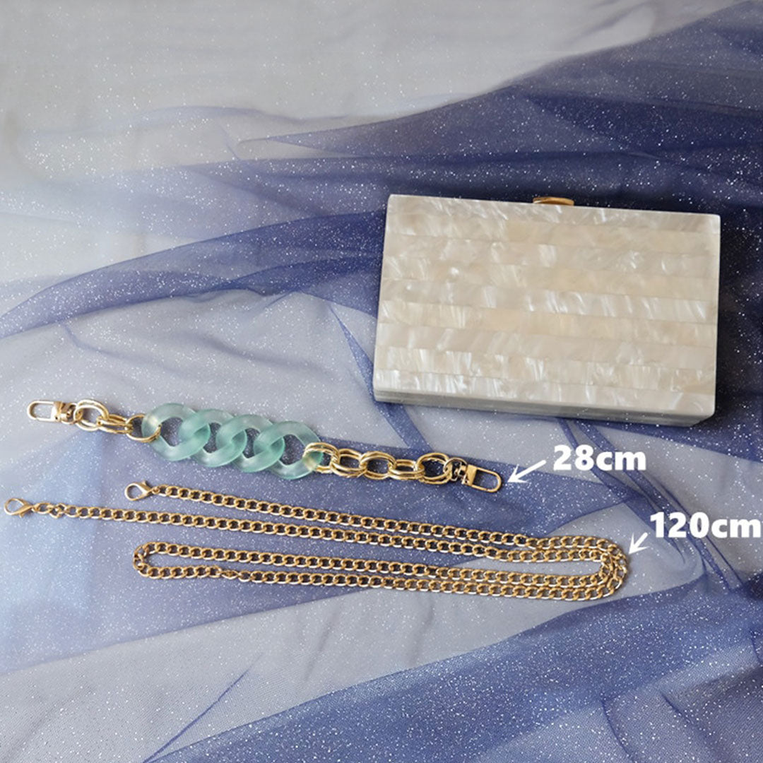 Luxury Glossy White Acrylic Clutch Bag Montipi
