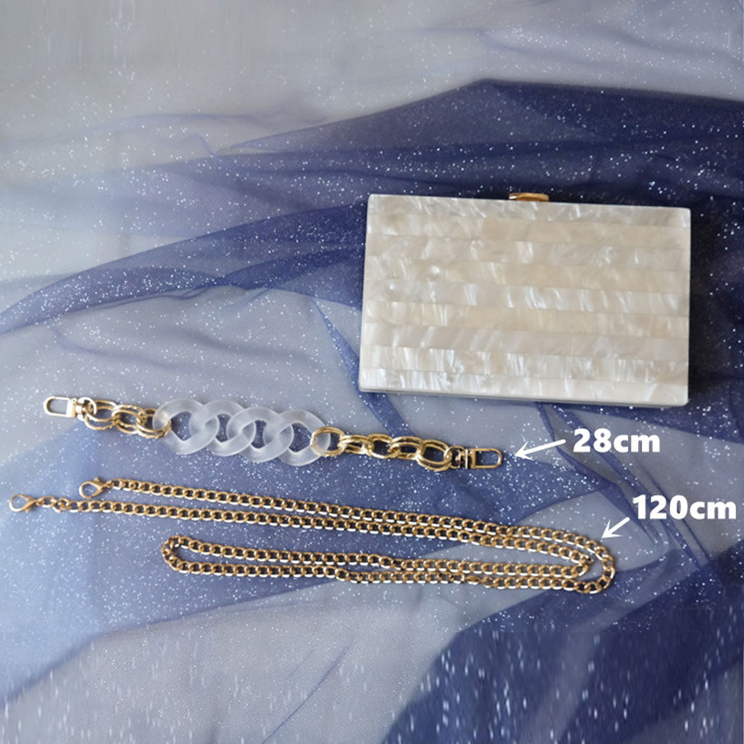 Luxury Glossy White Acrylic Clutch Bag Montipi