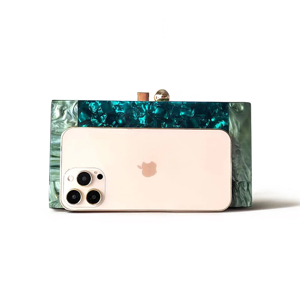 Luxury Resort Teal Acrylic Clutch Bag Montipi