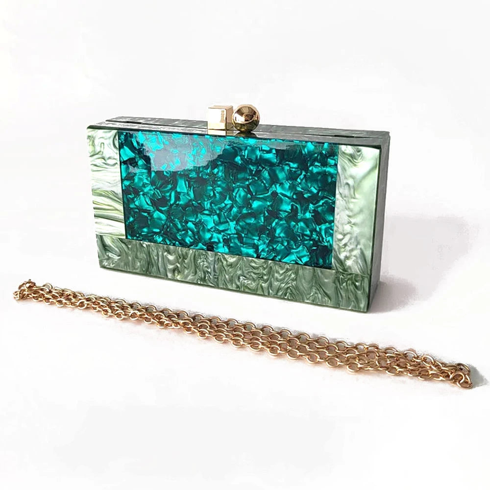 Luxury Resort Teal Acrylic Clutch Bag Montipi