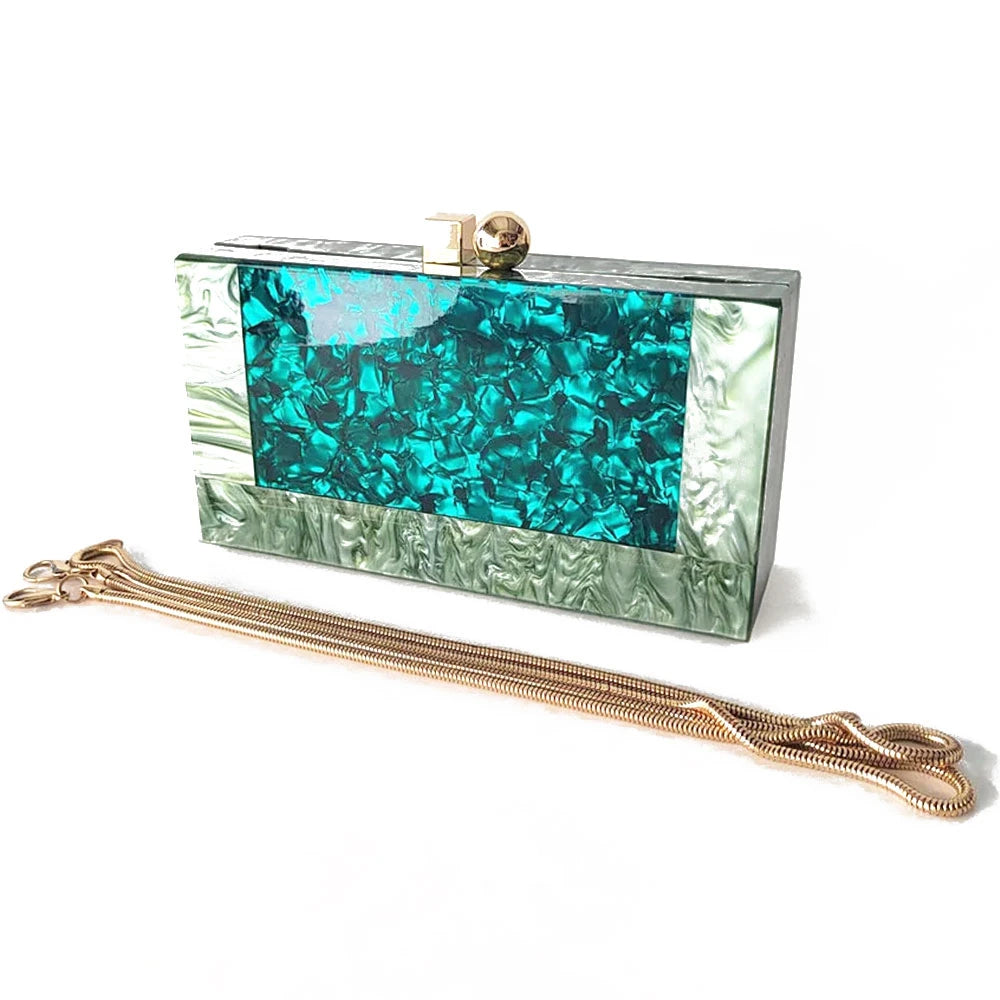 Luxury Resort Teal Acrylic Clutch Bag Montipi