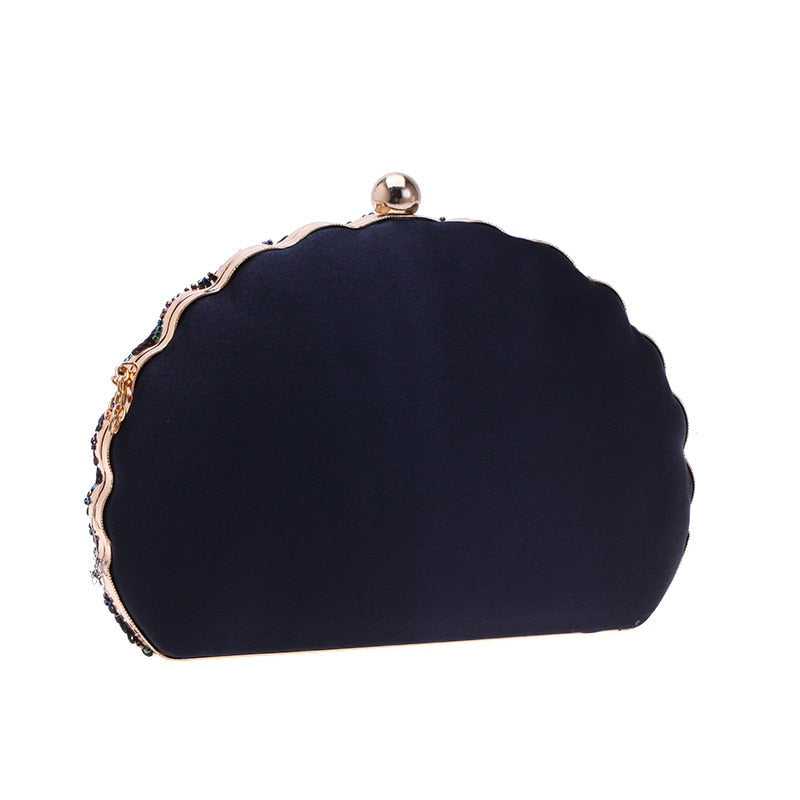 Peacock Black Vintage Sequin Clutch Bag Montipi