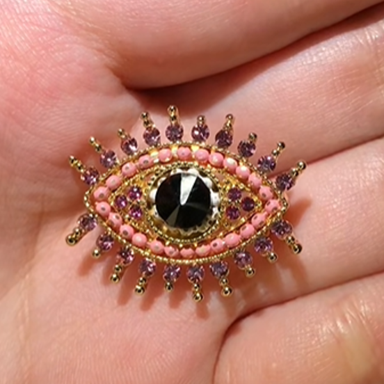 Pink Evil Eye Brooch Montipi