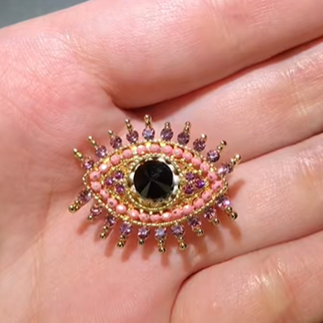 Pink Evil Eye Brooch Montipi