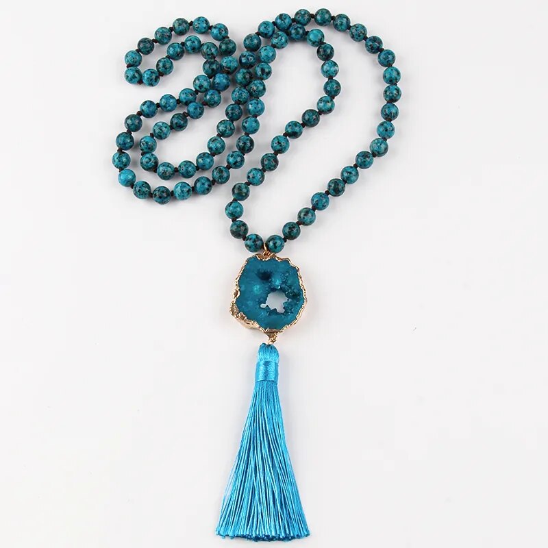 Precious Stone Boho Chic Beaded Necklace Montipi