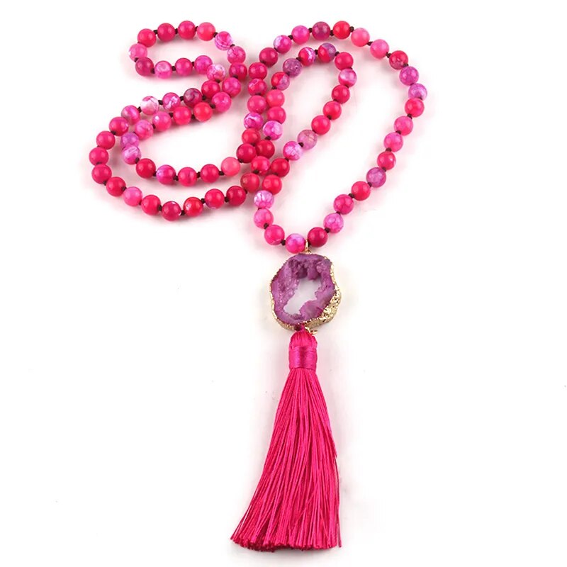 Precious Stone Boho Chic Beaded Necklace Montipi