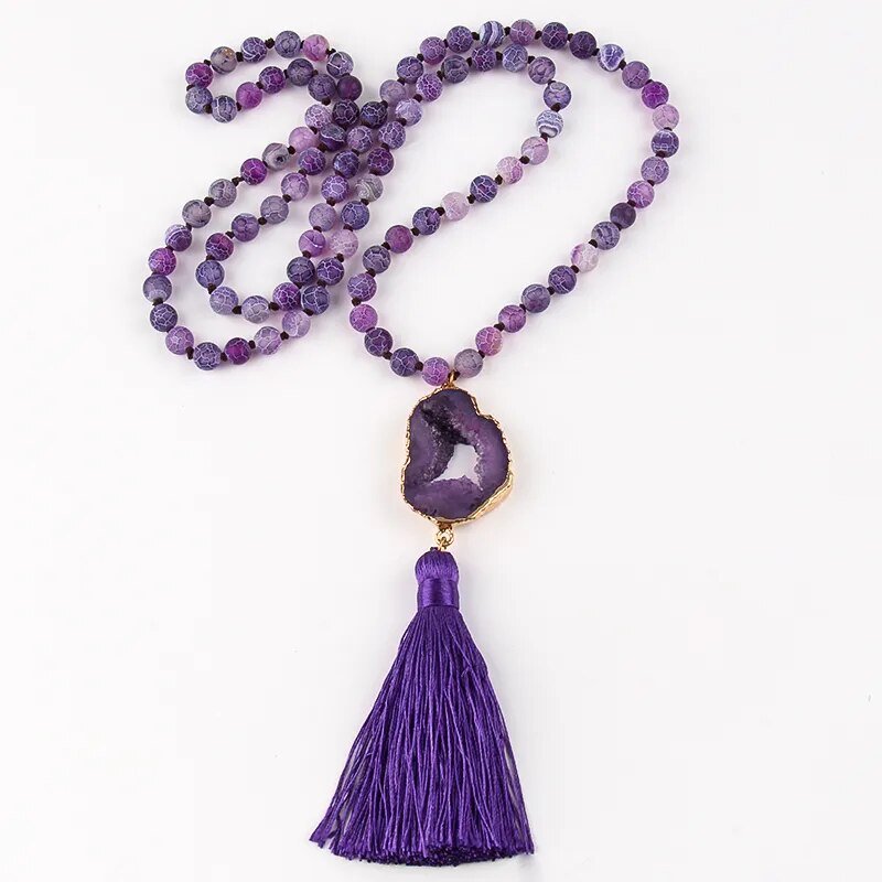 Precious Stone Boho Chic Beaded Necklace Montipi