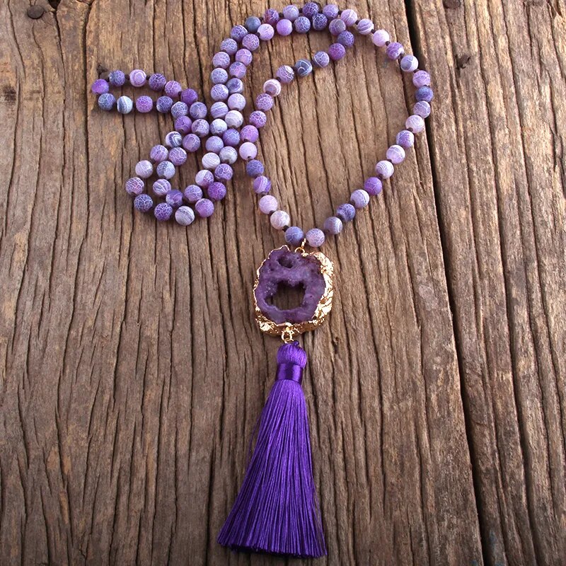 Precious Stone Boho Chic Beaded Necklace Montipi