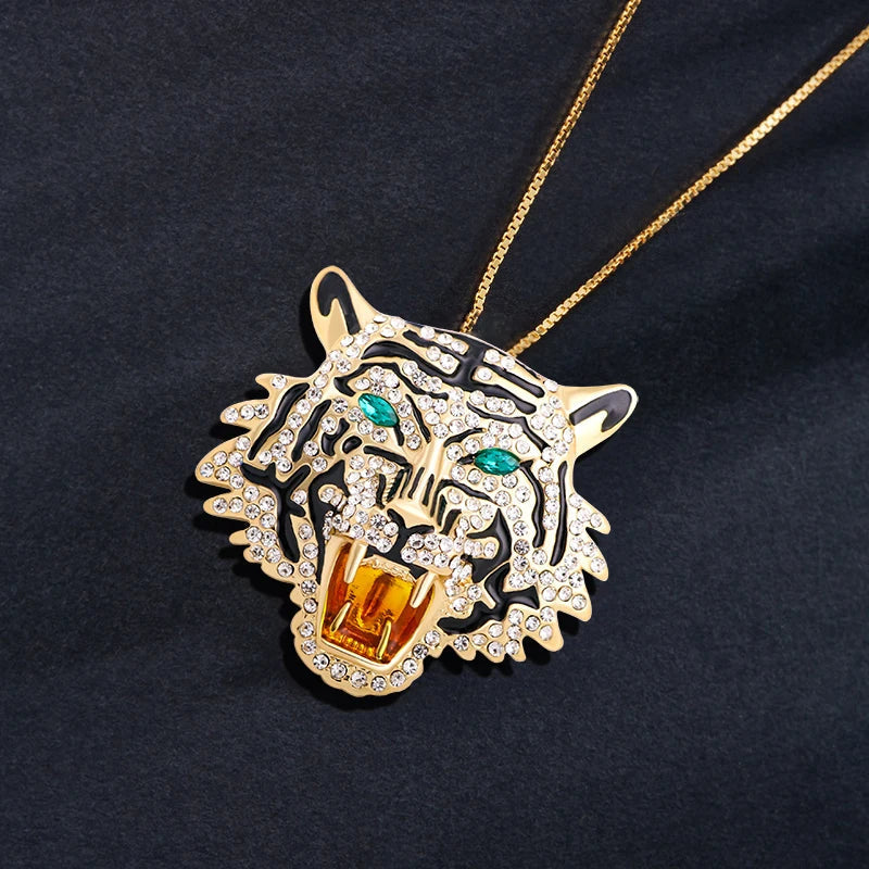Rhinestone Tiger Brooch Montipi