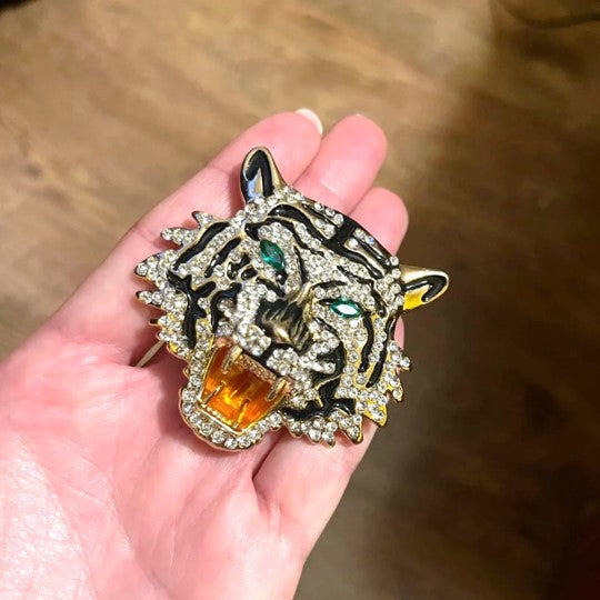 Rhinestone Tiger Brooch Montipi