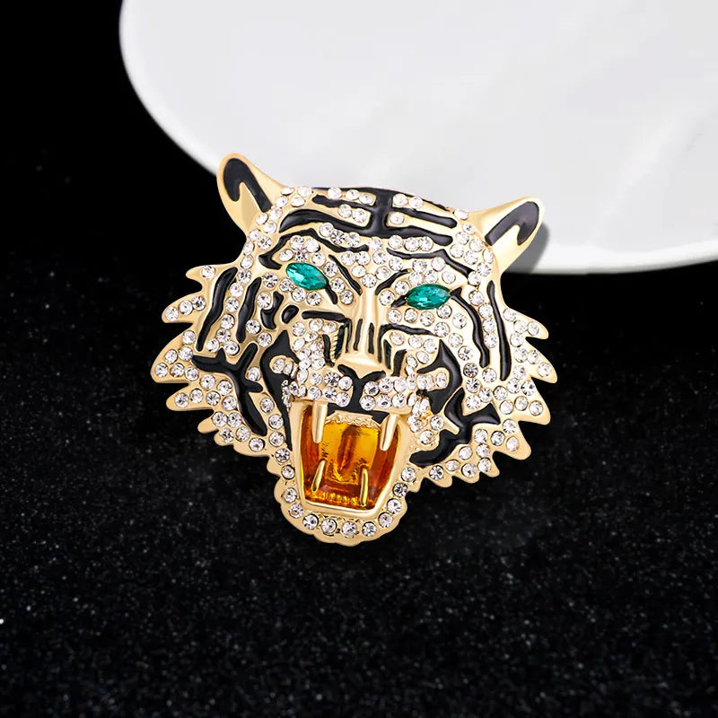 Rhinestone Tiger Brooch Montipi