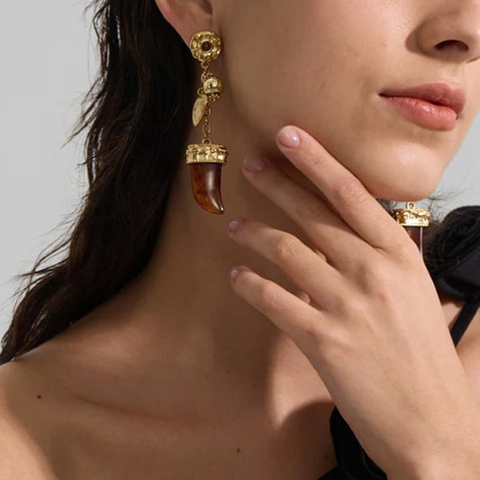 Riviera Charm Amber Boho Earrings