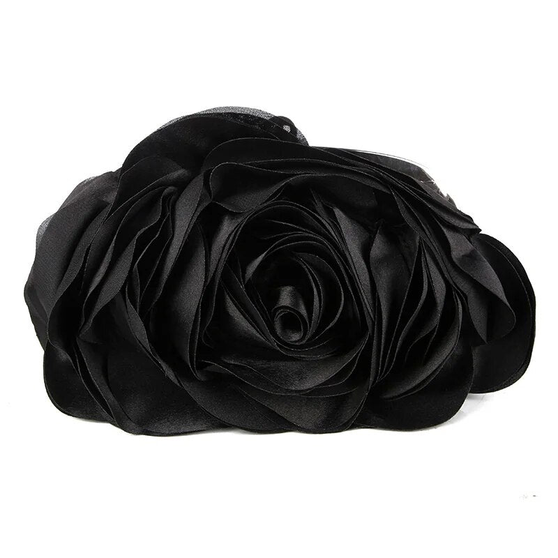 Rose Chic Petal Clutch Bag in black by Montipi