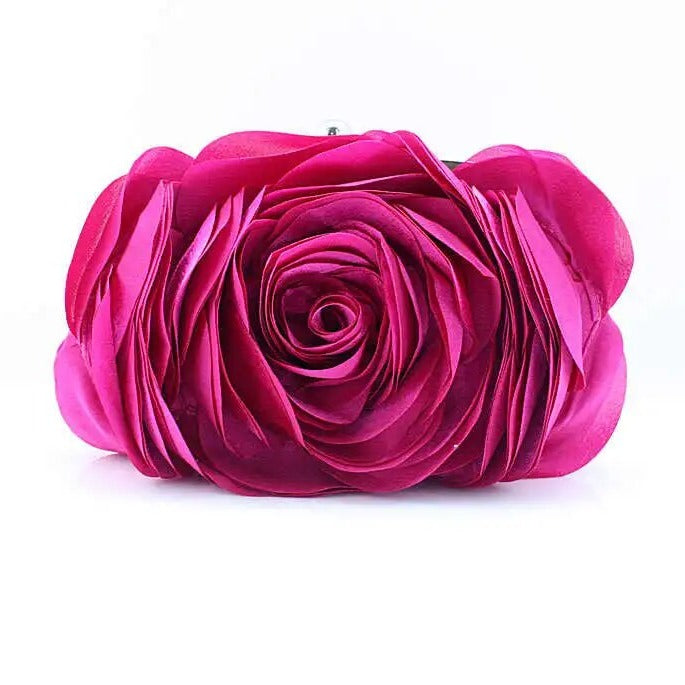 Rose Chic Petal Clutch Bag in fuchsia pink by Montipi