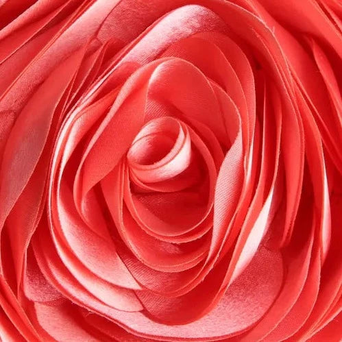 Front close up details of delicate rose-shaped clutch bag with layered petal detailing in a soft, romantic hue. The elegant floral design mimics the texture of blooming petals, creating a timeless statement piece. Set against a refined backdrop, the clutch exudes femininity and sophistication, perfect for weddings, cocktail events, and special occasions. Rose Chic Petal Clutch Bag in rose pink by Montipi Australia