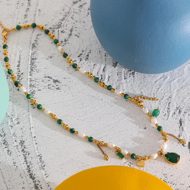 Pearl Emerald Necklace