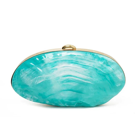 Retro Couture Shell Clutch
