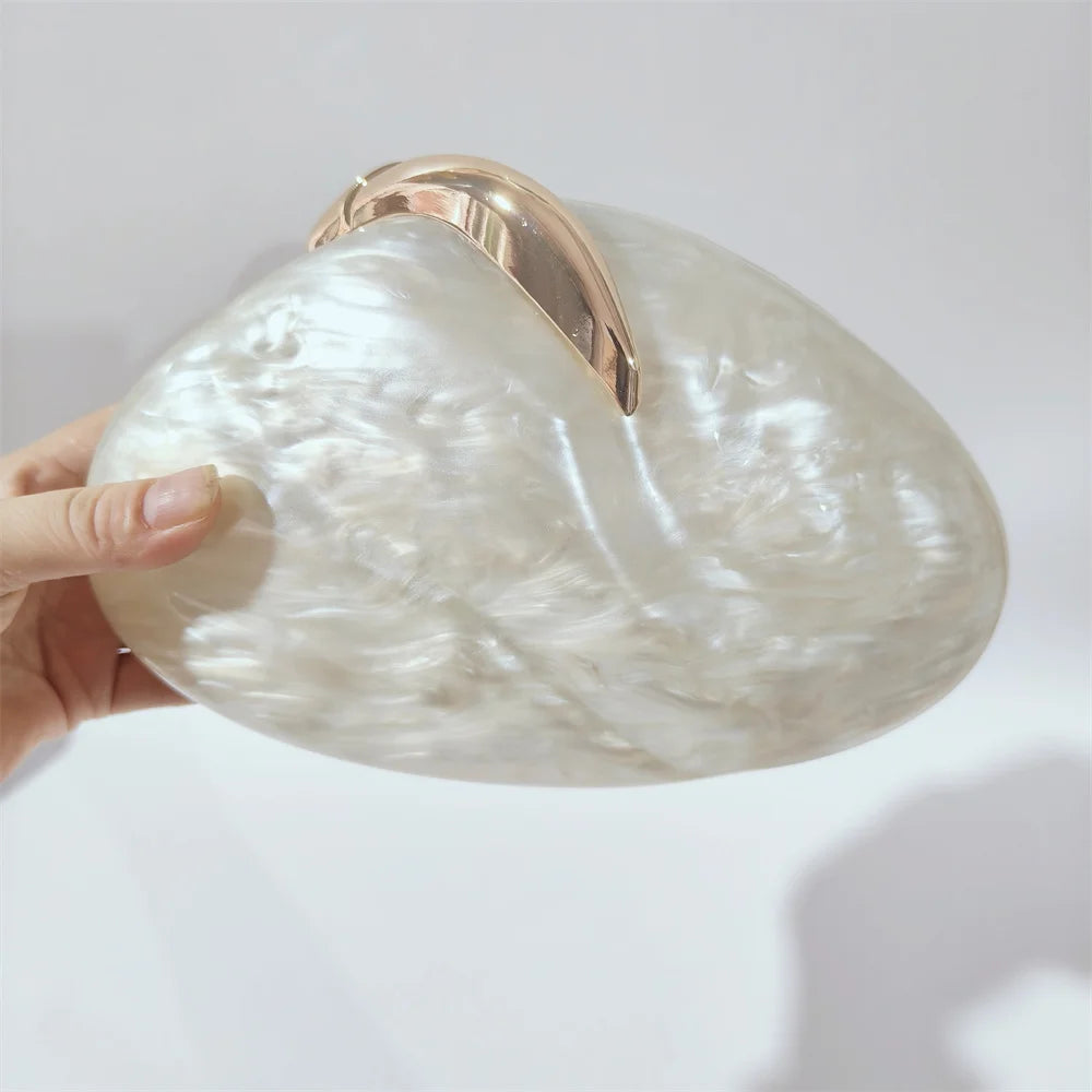 Pearl Leaf Acrylic Clutch