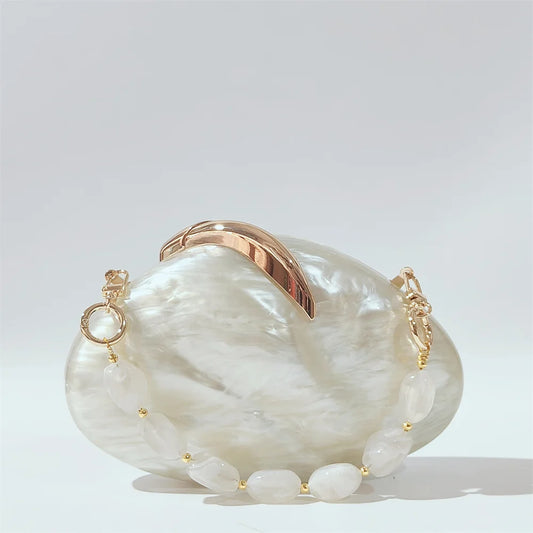 Pearl Leaf Acrylic Clutch