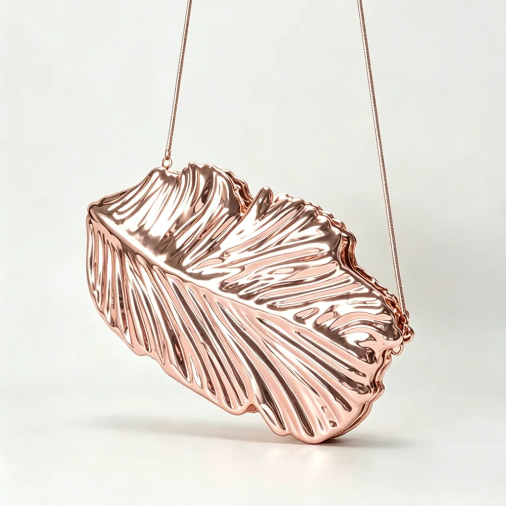 Golden Plume Clutch Bag