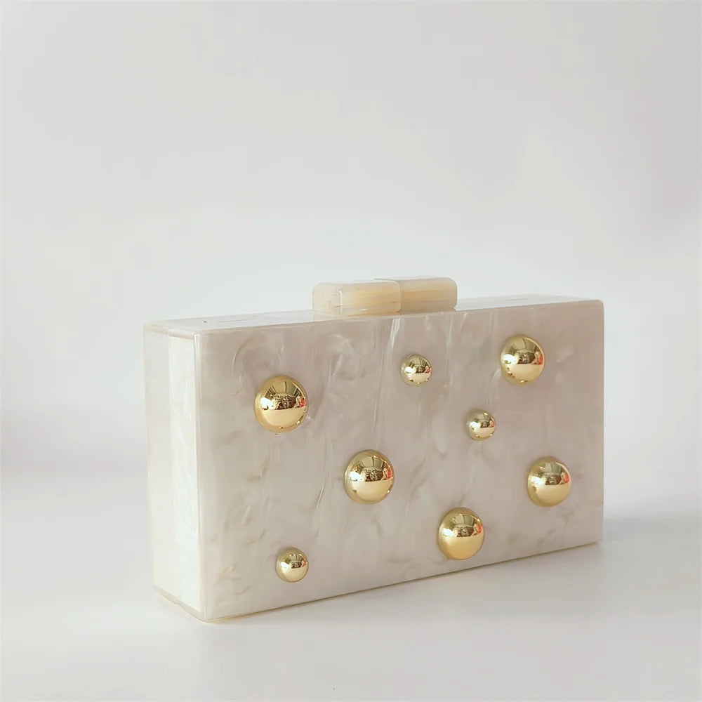Pearl Dot Acrylic Clutch