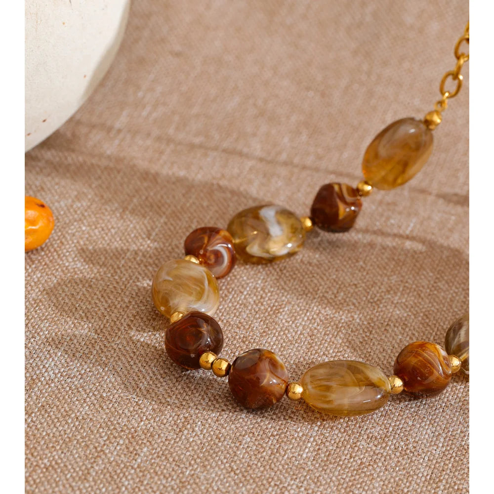Amber Muse Beaded Necklace