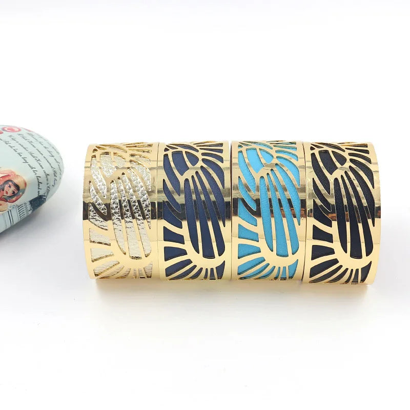 Oasis Leaf Leather Cuff Bracelet