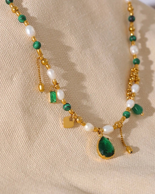 Pearl Emerald Necklace