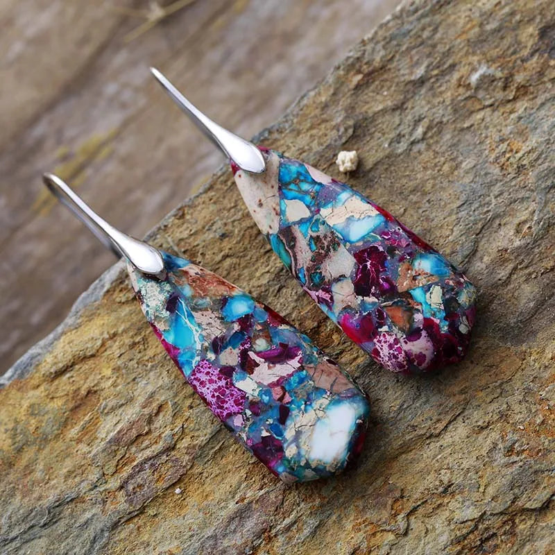 Bohemian Mosaic Jasper Earrings