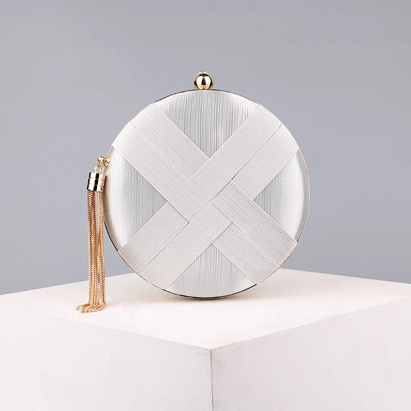 Luxury Vintage Chic Round Clutch Bag