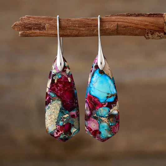 Bohemian Mosaic Jasper Earrings