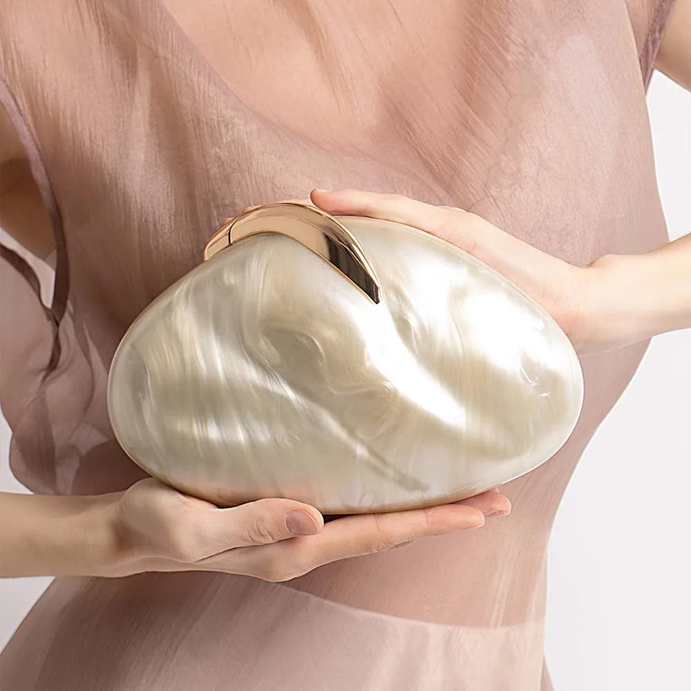 Pearl Leaf Acrylic Clutch