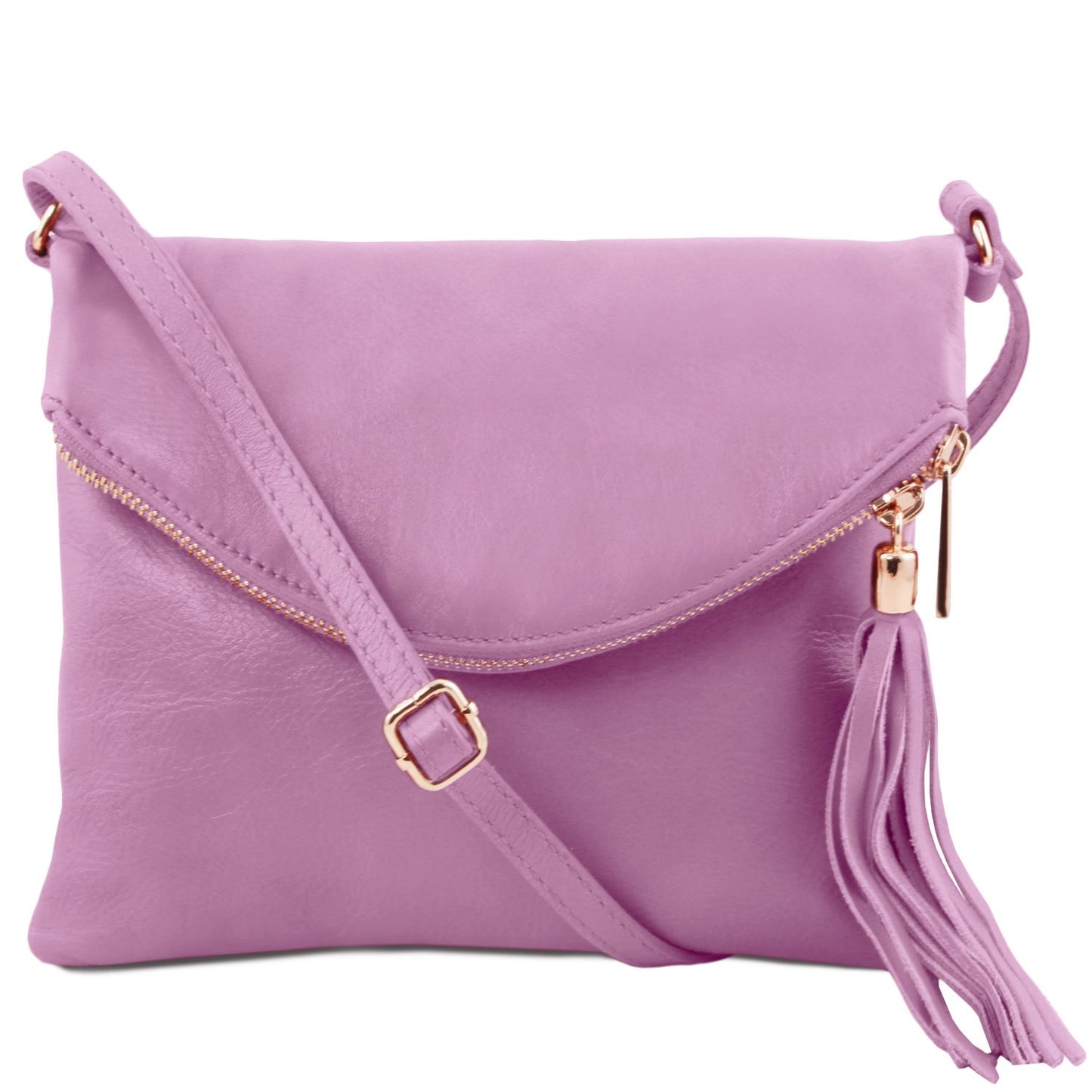 Chic tassel leather bag TL Young Boho Leather Crossbody Bag in Lilac colour by Montipi