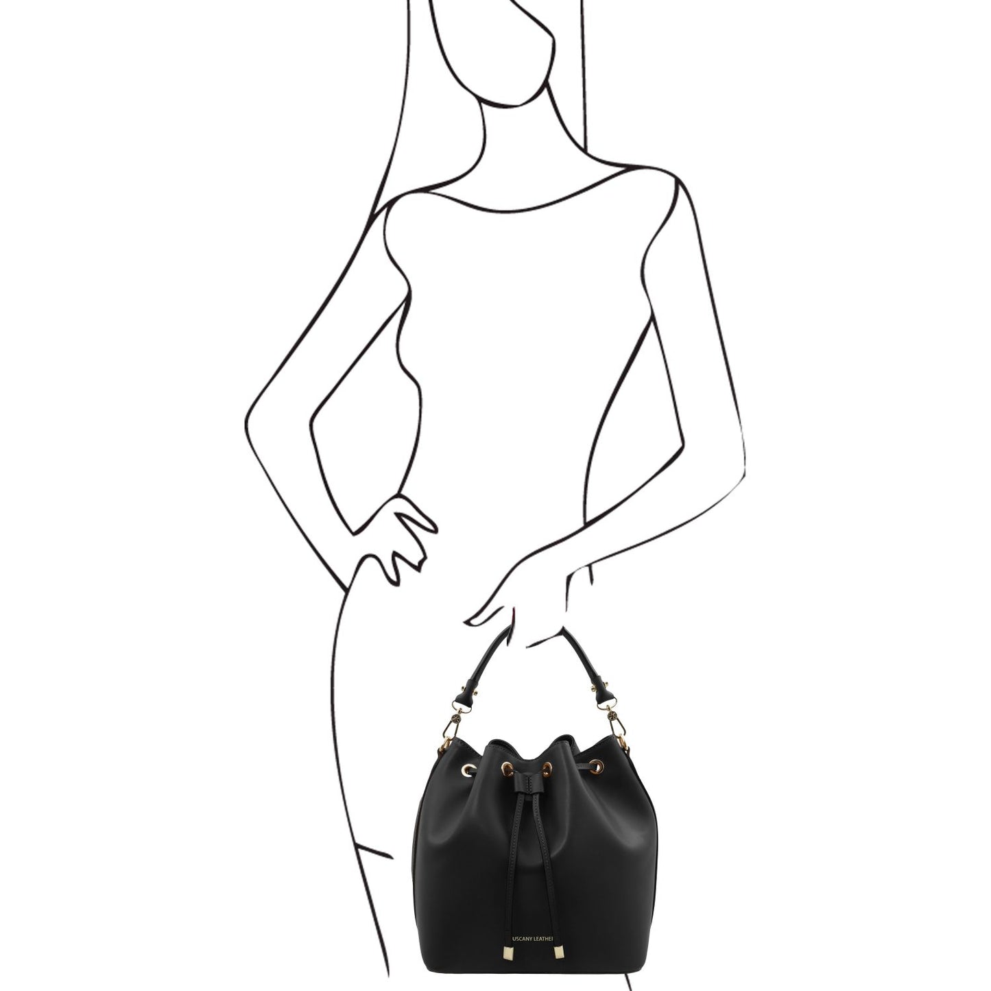 VITTORIA Leather Bucket Bag Montipi
