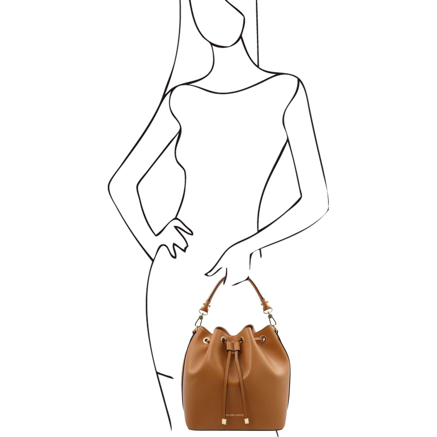 VITTORIA Leather Bucket Bag Montipi