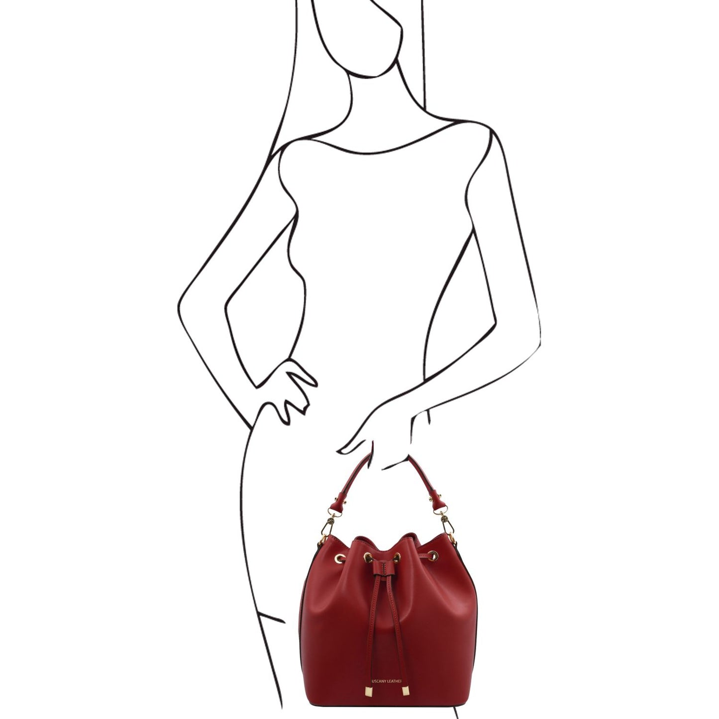 VITTORIA Leather Bucket Bag Montipi