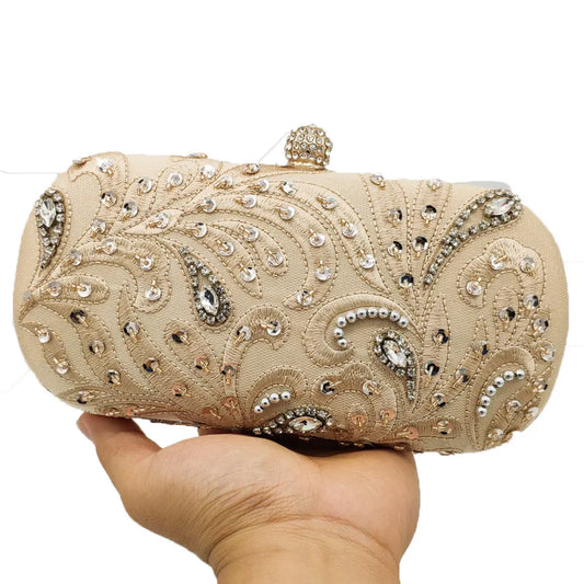 Vintage Beaded Paisley Satin Clutch Bag Montipi