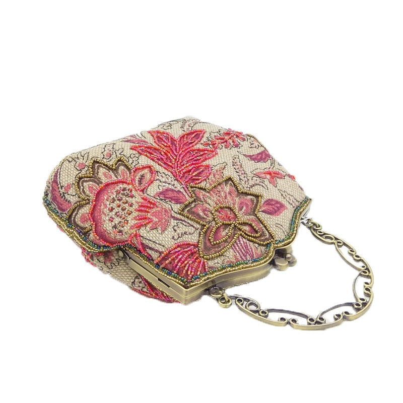 Vintage Embroidery Floral Beaded Purse Bag Montipi
