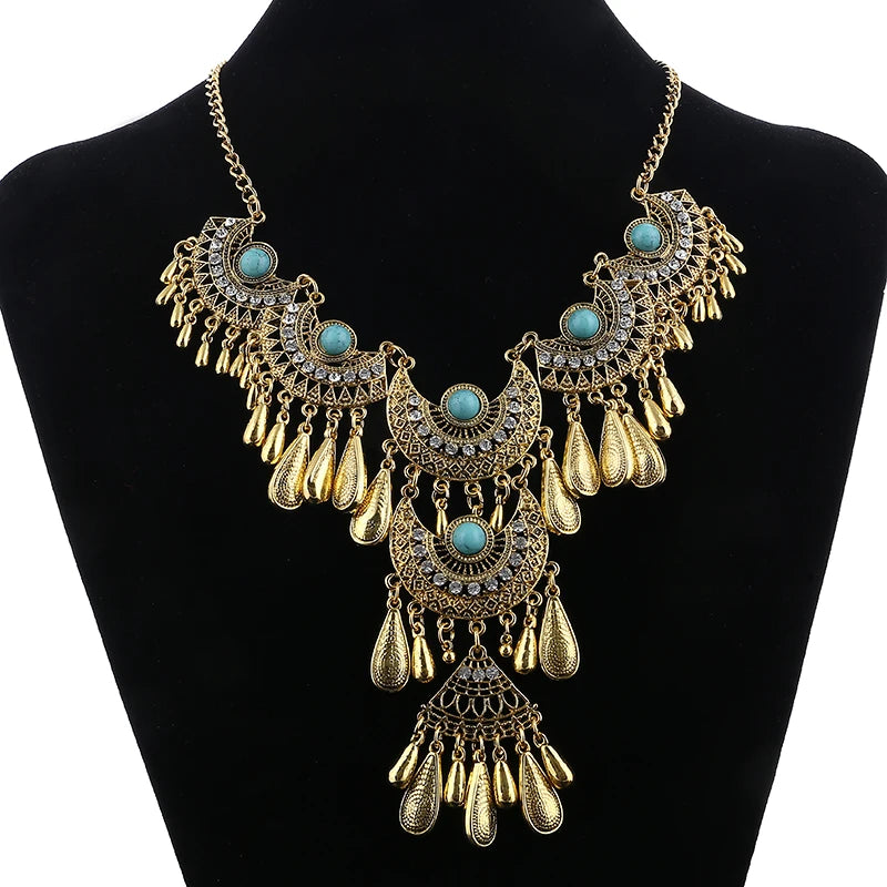 Waterfall Ethnic Bohemian Statement Necklace Montipi