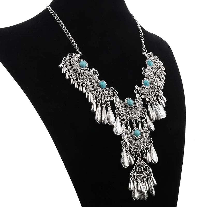 Waterfall Ethnic Bohemian Statement Necklace Montipi
