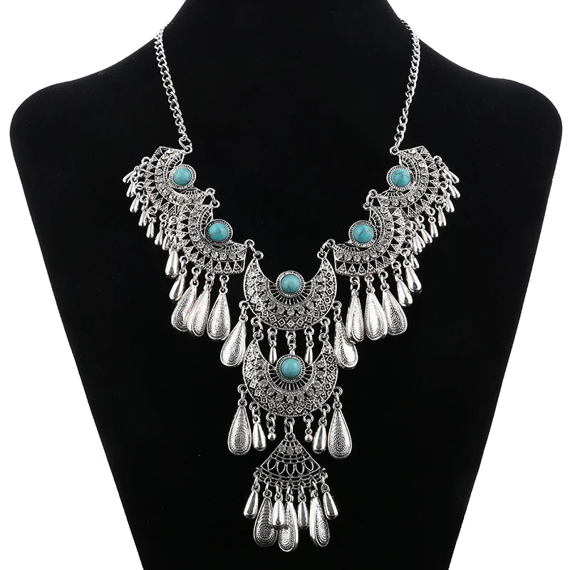 Waterfall Ethnic Bohemian Statement Necklace Montipi