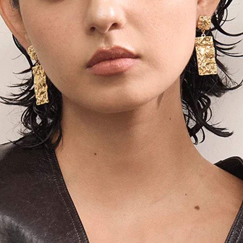 Lustre Gold Sculptural Earrings