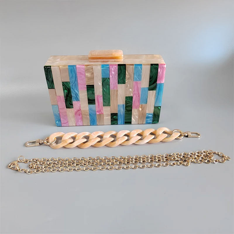Oasis Mosaic Acrylic Clutch