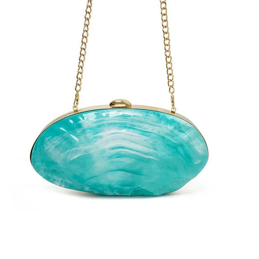 Retro Couture Shell Clutch