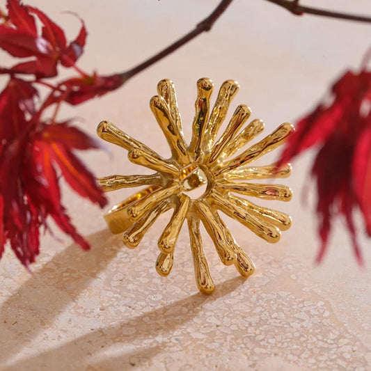 Spark Gold Burst Ring