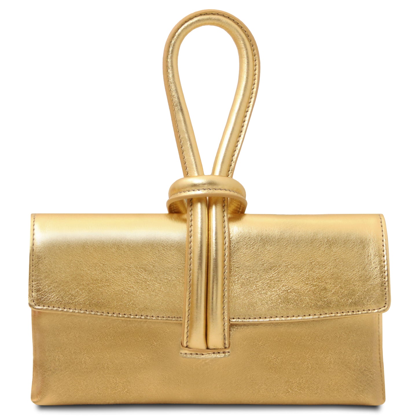 TL Gold Leather Clutch