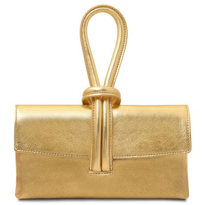 TL Gold Leather Clutch