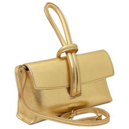 TL Gold Leather Clutch